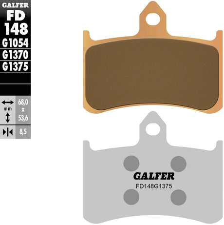 Galfer plaquettes de frein fd148 plaquette de frein fd148 g1375 métal fritté