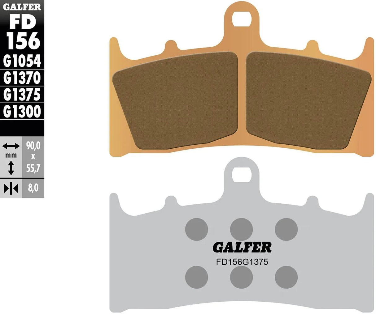 Galfer plaquettes de frein fd156 plaquette de frein fd156 g1375 métal fritté