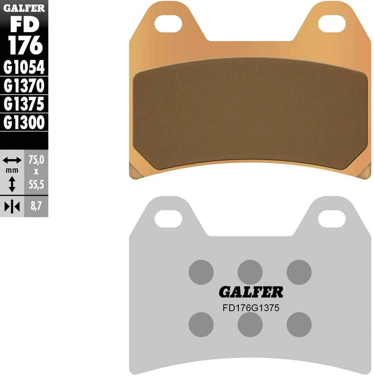 Galfer plaquettes de frein fd176 plaquette de frein fd176 g1375 sint.metal str. sp.