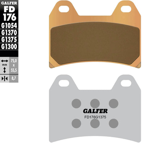 Galfer plaquettes de frein fd176 plaquette de frein fd176 g1375 sint.metal str. sp.