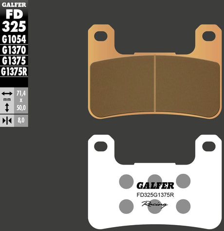 Galfer plaquettes de frein fd325 plaquette de frein fd325 g1375r sint. course de métal