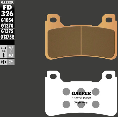 Galfer plaquettes de frein fd326 plaquette de frein fd326 g1375r sint.metal racing