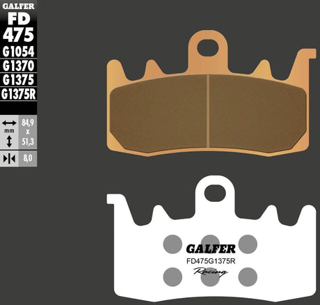 Galfer plaquettes de frein fd475 plaquette de frein fd475 g1375r sint.metal racing