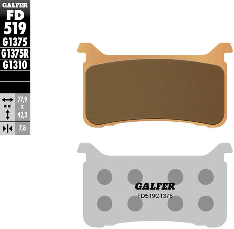 Galfer plaquettes de frein fd519 plaquette de frein fd519 g1375 sint.metal str. sp.