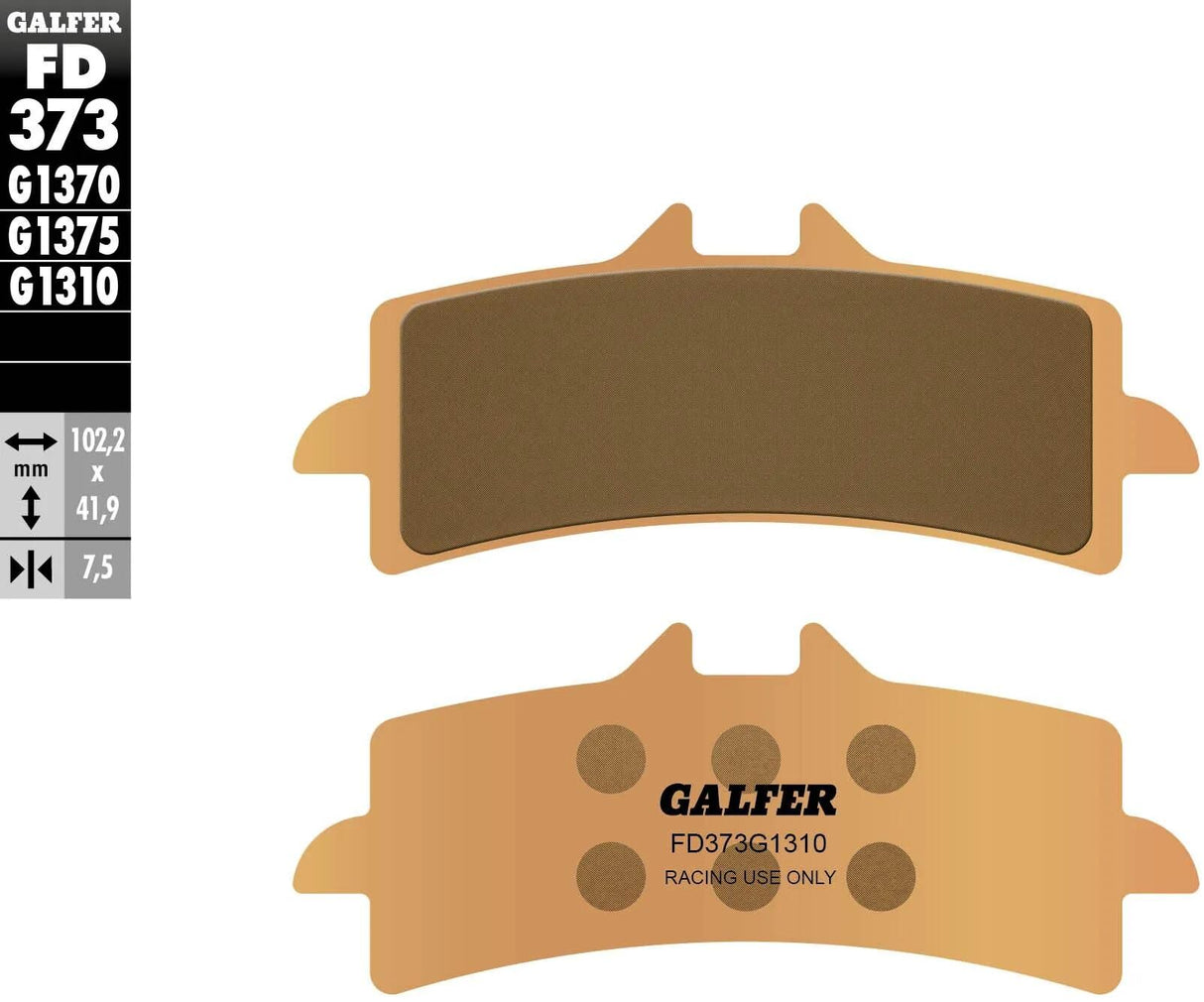 Galfer plaquettes de frein fd373 plaquette de frein fd373 g1310 sint.metal rac.pro.