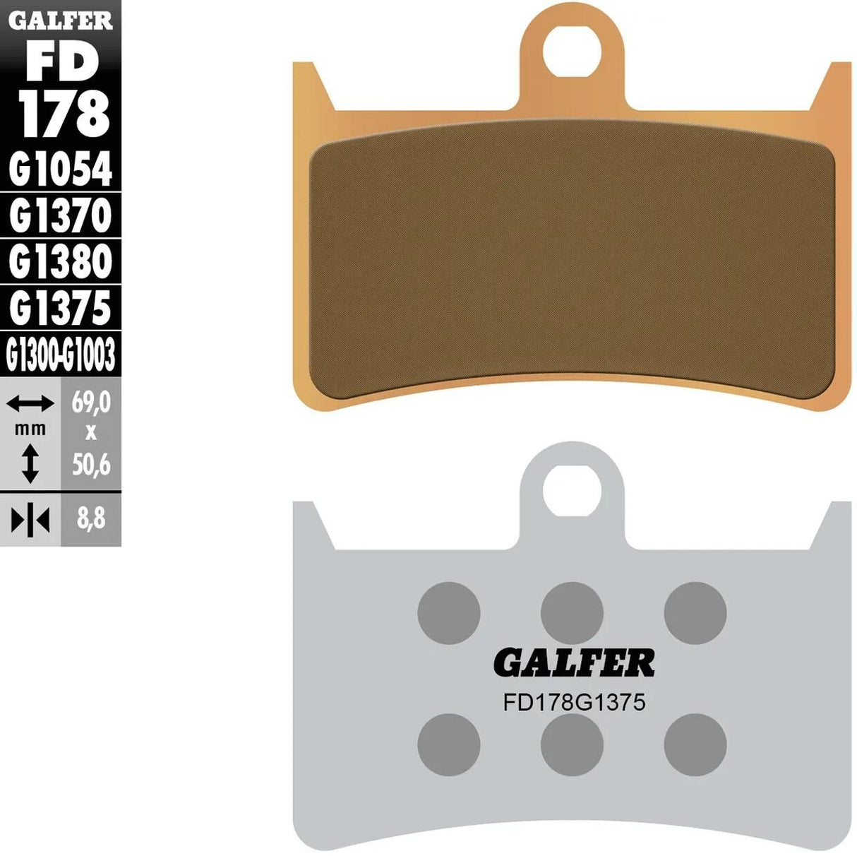 Galfer plaquettes de frein fd178 plaquettes de frein frittées fd178 g1375