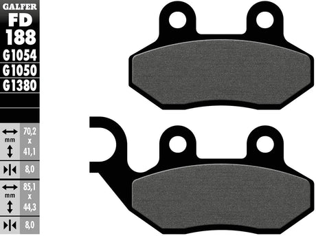 Galfer plaquettes de frein fd188 plaquette de frein fd188 g1054 norme organique