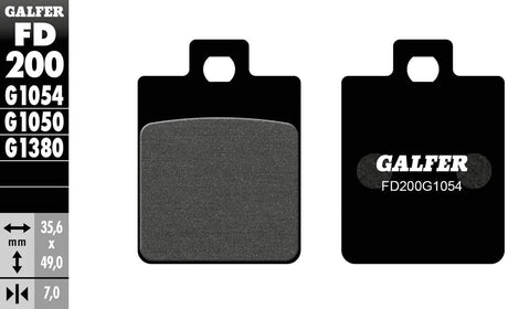 Plaquettes de frein Galfer FD200 plaquette de frein FD200 G1054 norme organique