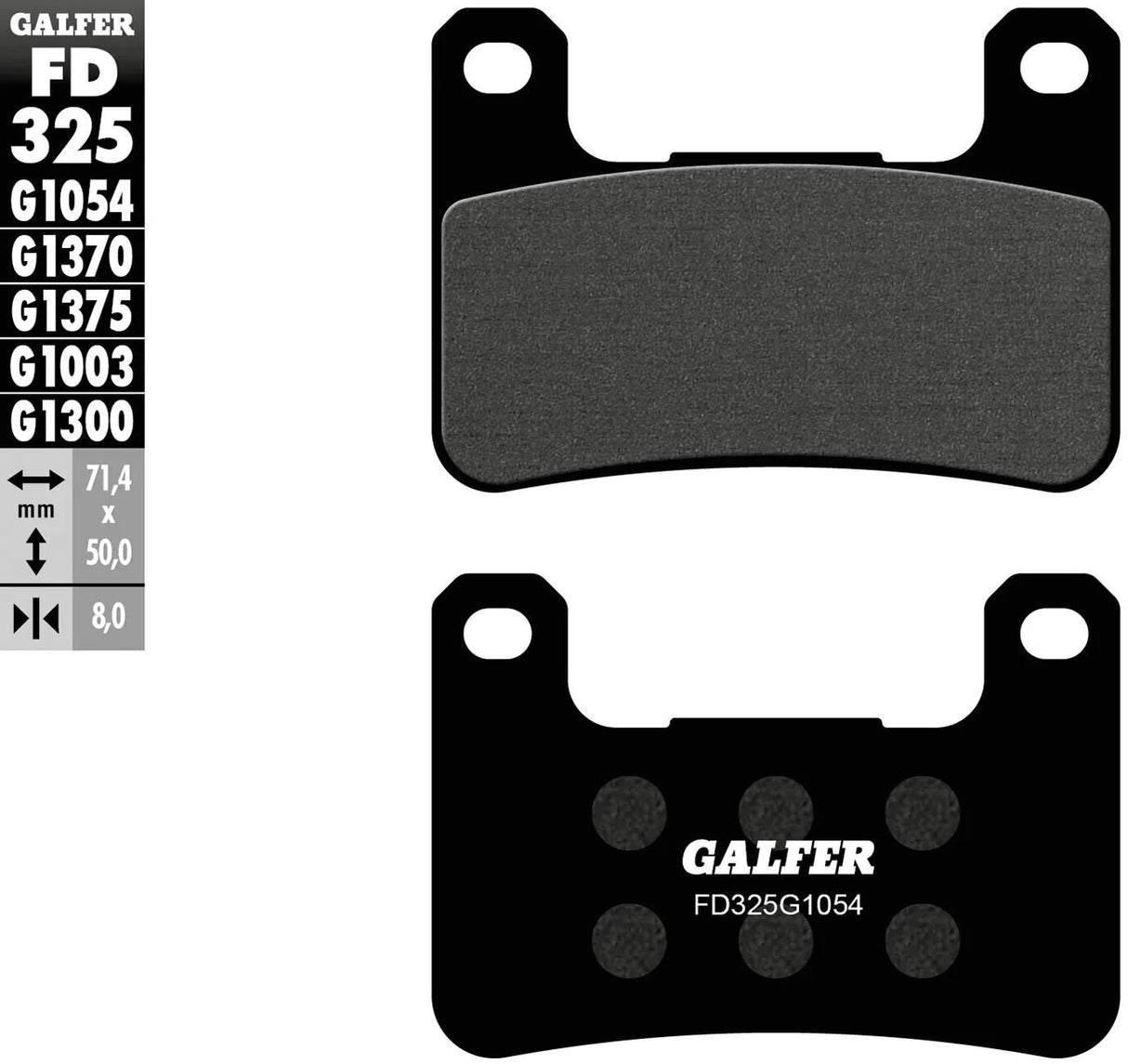 Galfer plaquettes de frein fd325 plaquette de frein fd325 g1054 rue organique