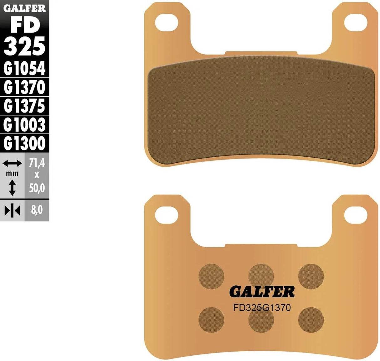 Galfer plaquettes de frein fd325 plaquette de frein frittée fd325 g1370