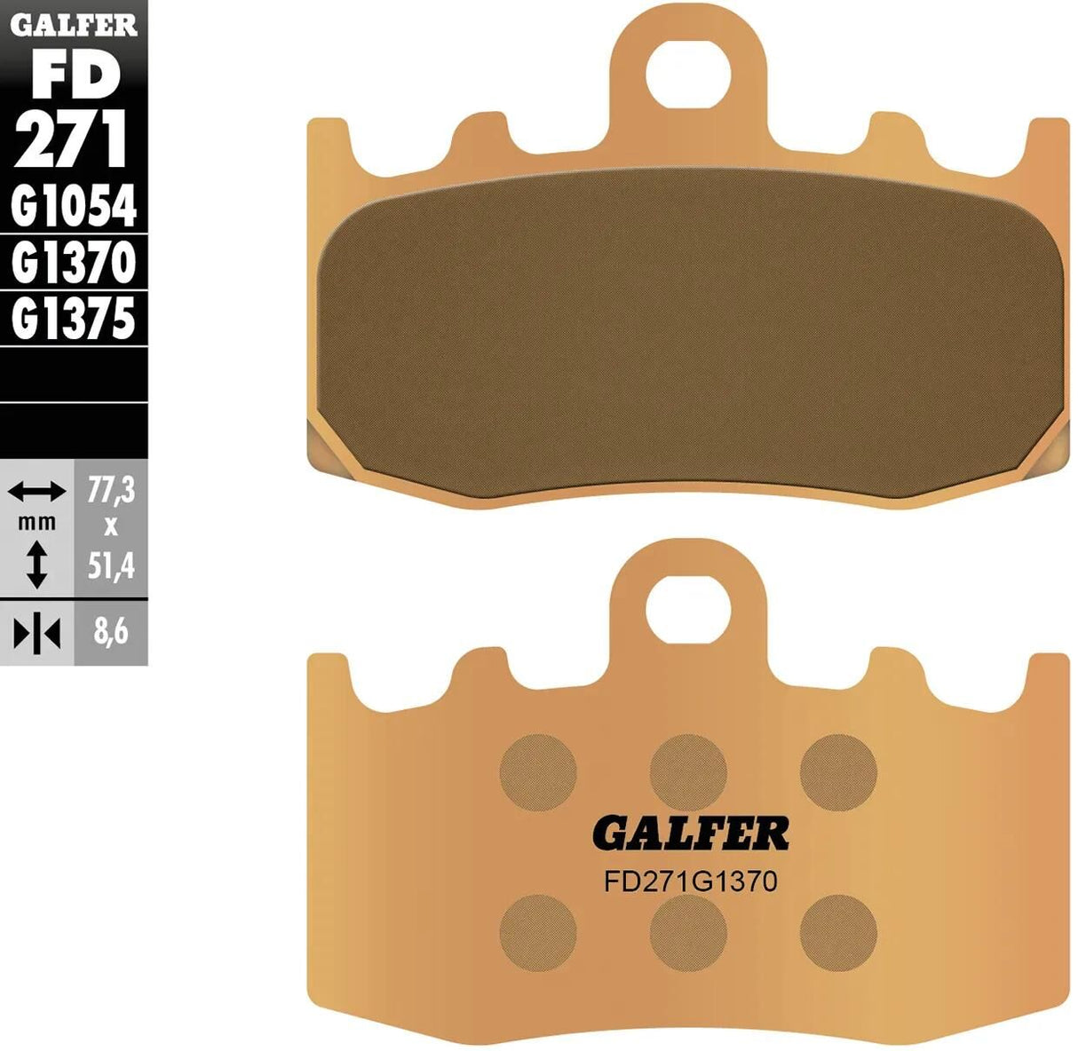 Galfer plaquettes de frein fd271 plaquette de frein fd271 g1370 sint. rue en métal