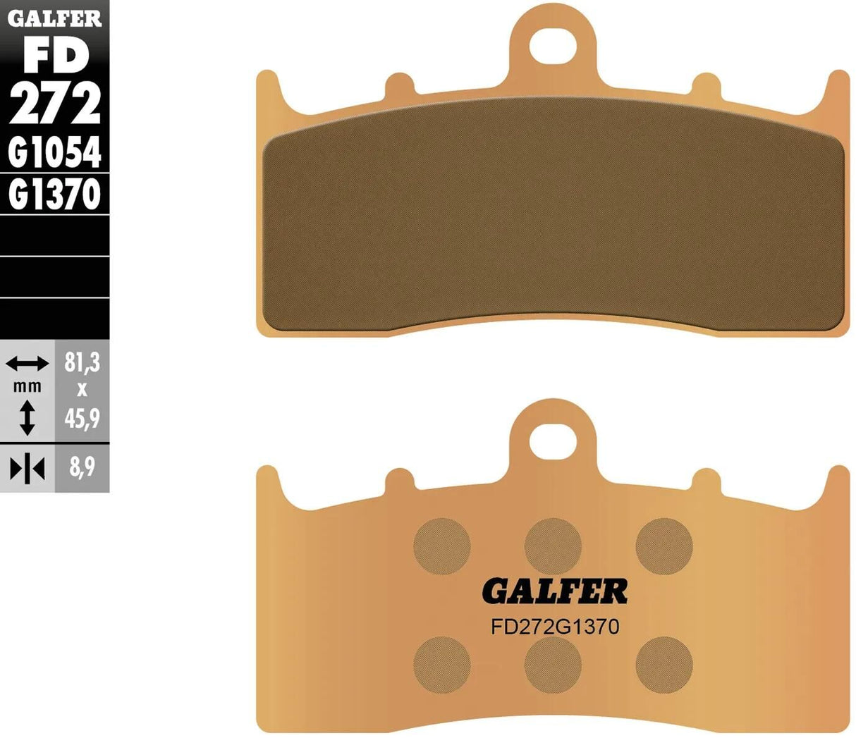 Galfer plaquettes de frein fd272 plaquette de frein fd272 g1370 sint. rue en métal