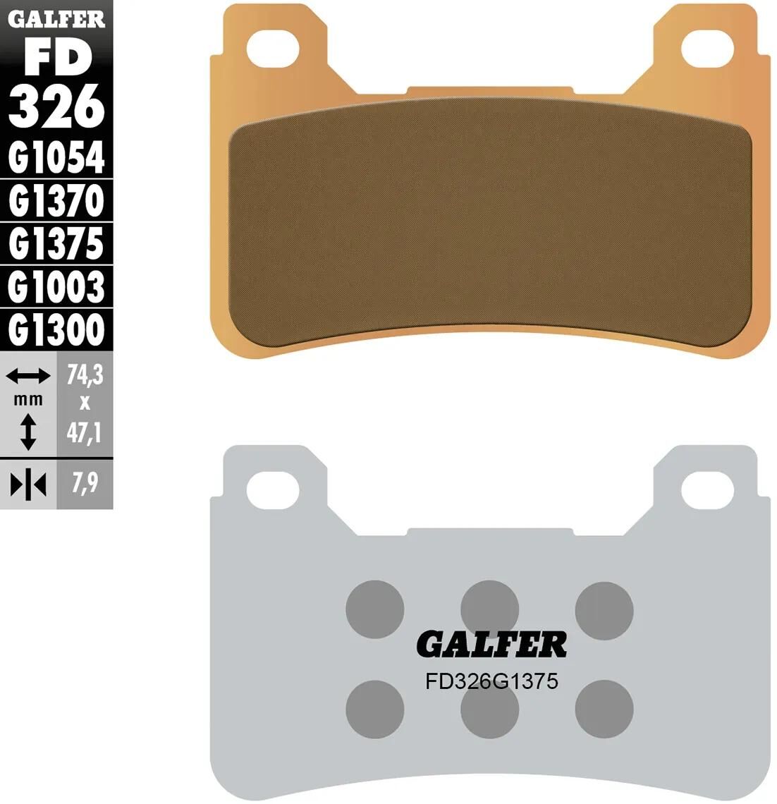 Galfer plaquettes de frein fd326 plaquette de frein fd326 g1375 sint.metal str. sp.