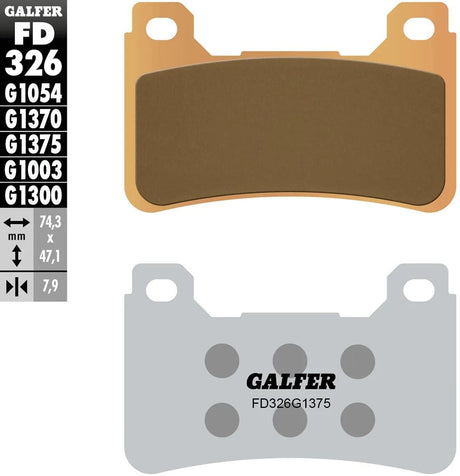 Galfer plaquettes de frein fd326 plaquette de frein fd326 g1375 sint.metal str. sp.