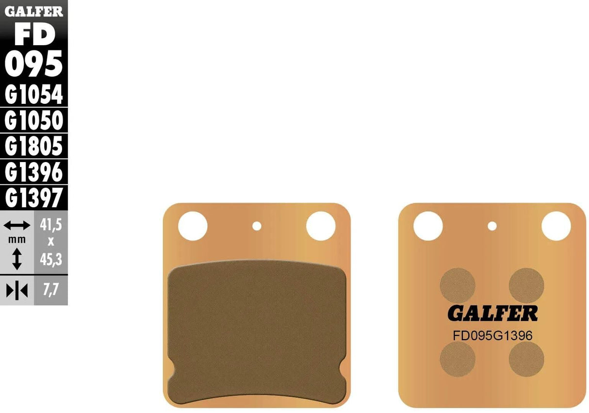 Galfer plaquettes de frein fd095 plaquette de frein fd095 g1396 métal fritté