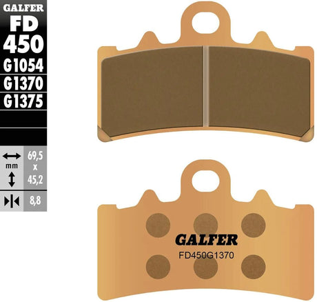 Galfer plaquettes de frein fd450 plaquette de frein fd450 g1370 sint.metal street