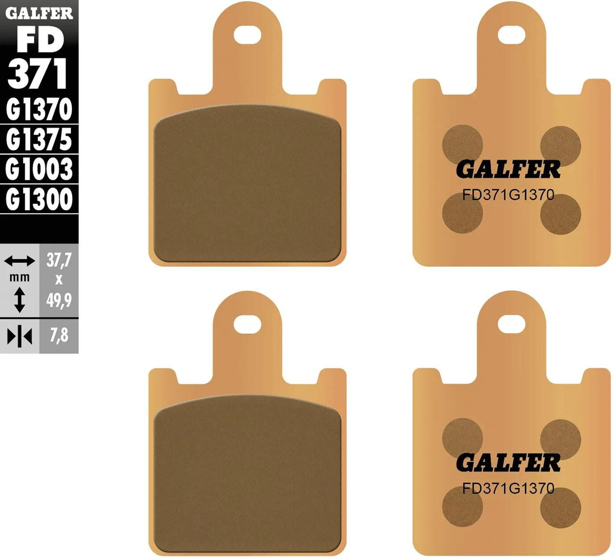 Galfer plaquettes de frein fd371 plaquette de frein frittée fd371 g1370