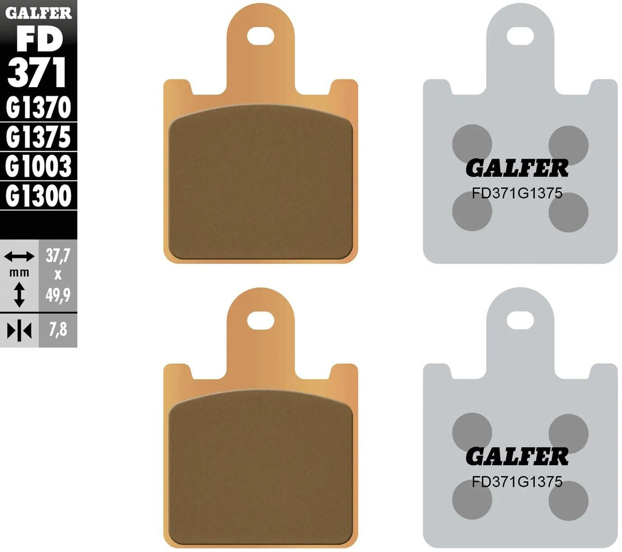 Galfer plaquettes de frein fd371 plaquette de frein fd371 g1375 sint.metal str. sp.