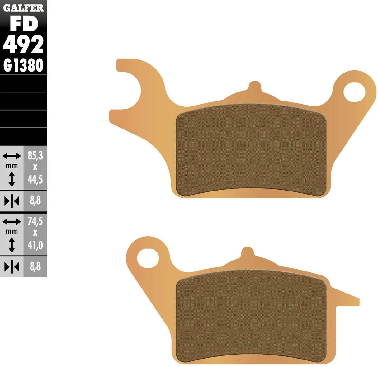 Galfer plaquettes de frein fd492 plaquette de frein fd492 g1380 sint. scooter en métal