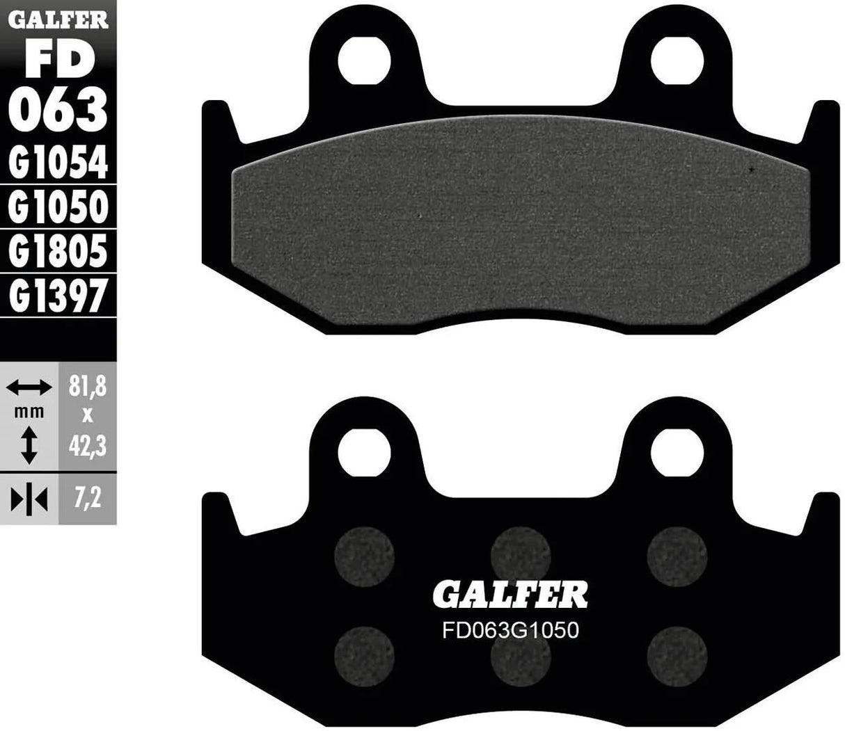 Galfer plaquettes de frein fd063 plaquette de frein fd063 g1050 organique