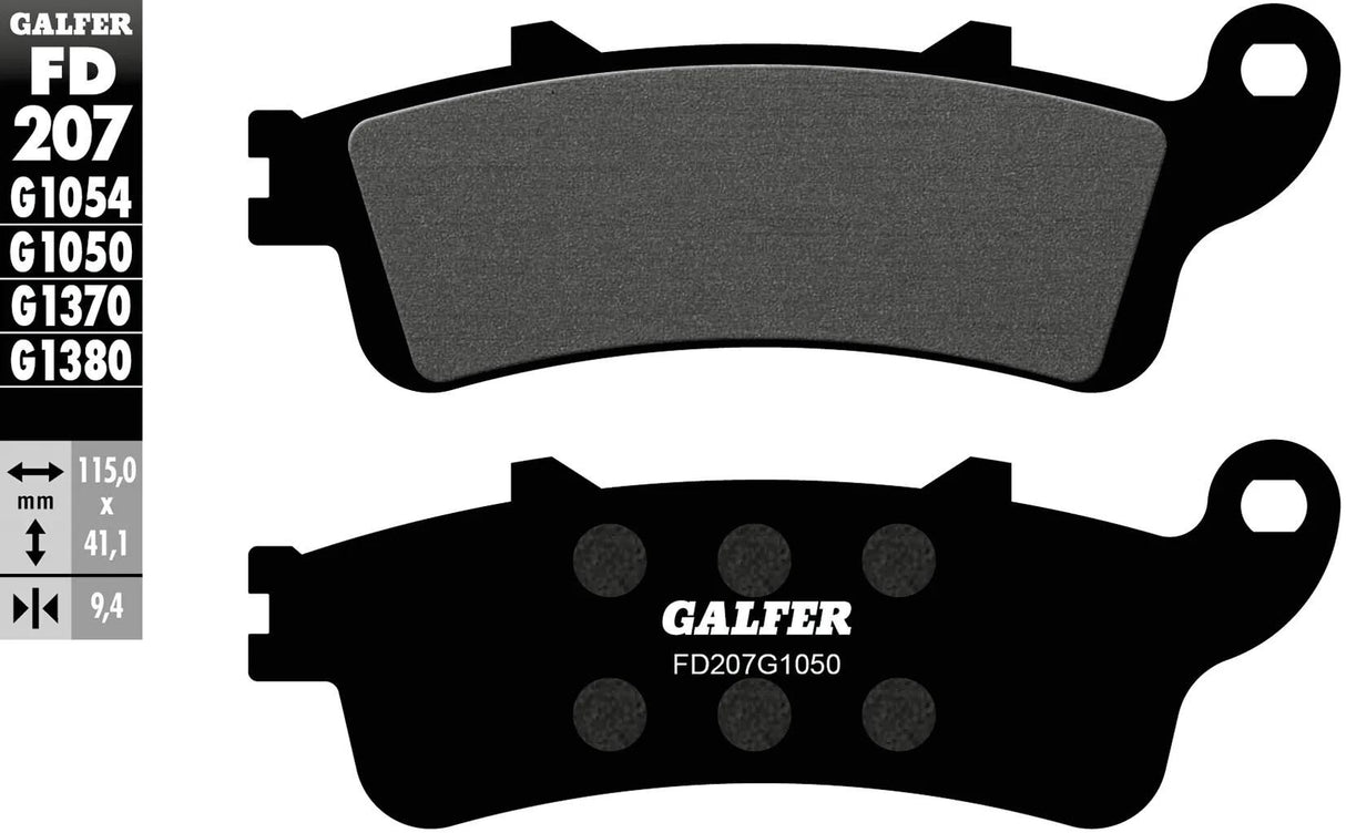 Galfer plaquettes de frein fd207 plaquette de frein fd207 g1050 scooter organique