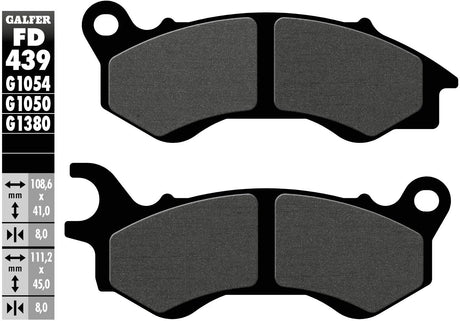 Galfer plaquettes de frein fd439 plaquette de frein fd439 g1050 scooter organique