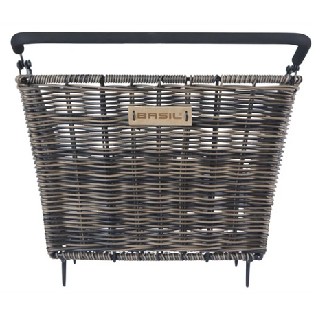 Basil panier à vélo cento aspect rotin multi système 41 x 25 x 12 cm - marron