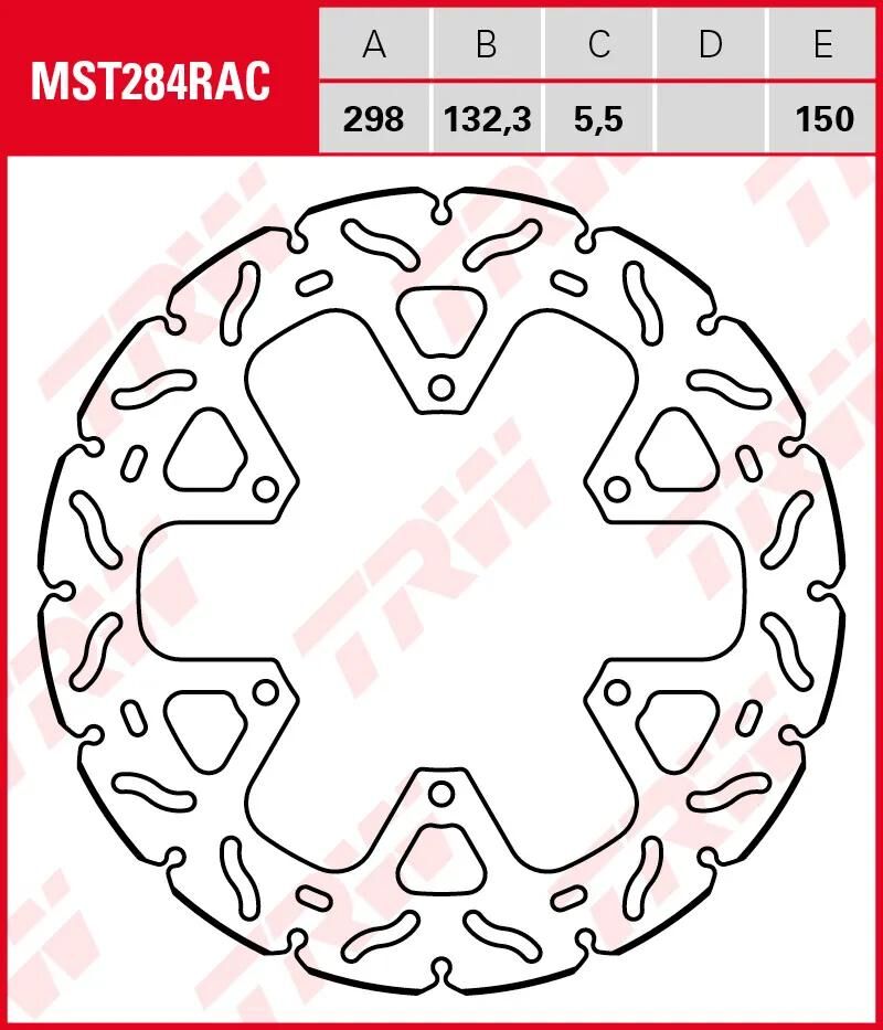 Disque de frein TRW MST284RAC rotor MST284RAC rigide