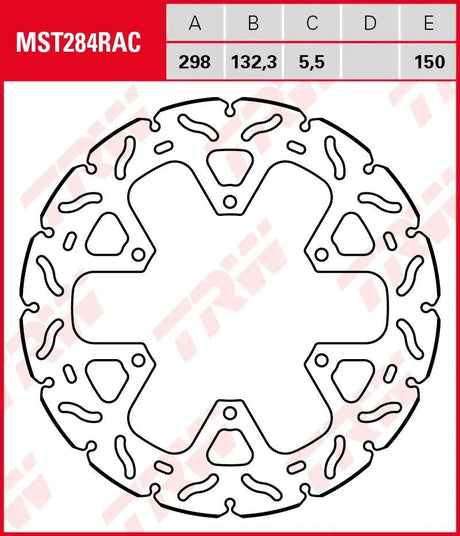 Disque de frein TRW MST284RAC rotor MST284RAC rigide