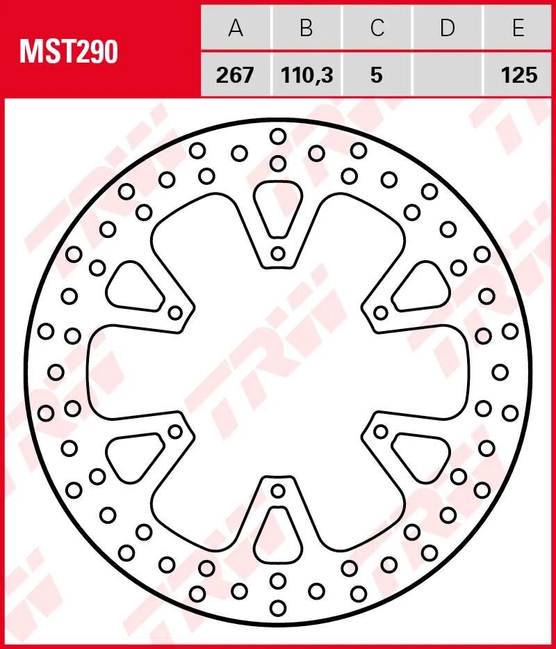 Disque de frein TRW MST290 à partir du rotor MST290 rigide