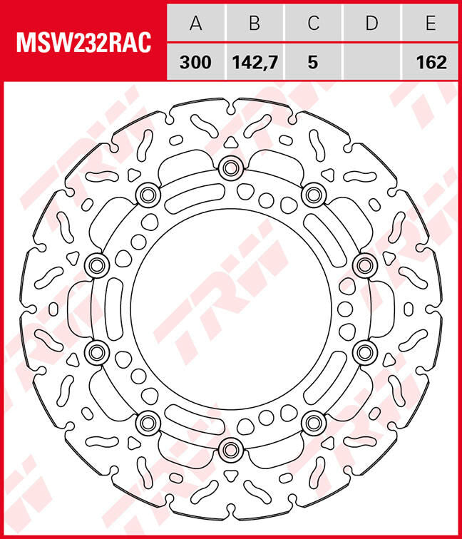 Disque de frein TRW MSW232rac à rotor MSW232rac flottant