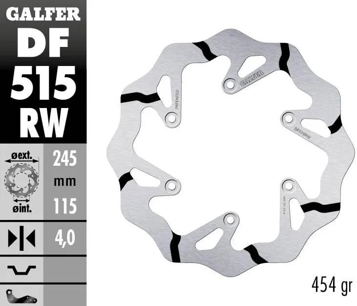 Disque de frein de golf Galfer df515 rotor ondulé df515 rw tout-terrain rigide gr.