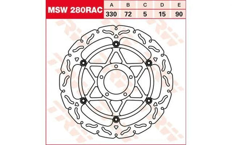 TRW -Disque de frein Lucas MSW280rac rotor MSW280rac flottant