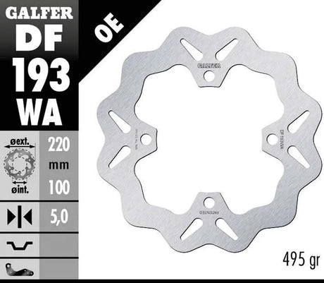 Galfer disque de frein golf df193 rotor df193 type wa rigide