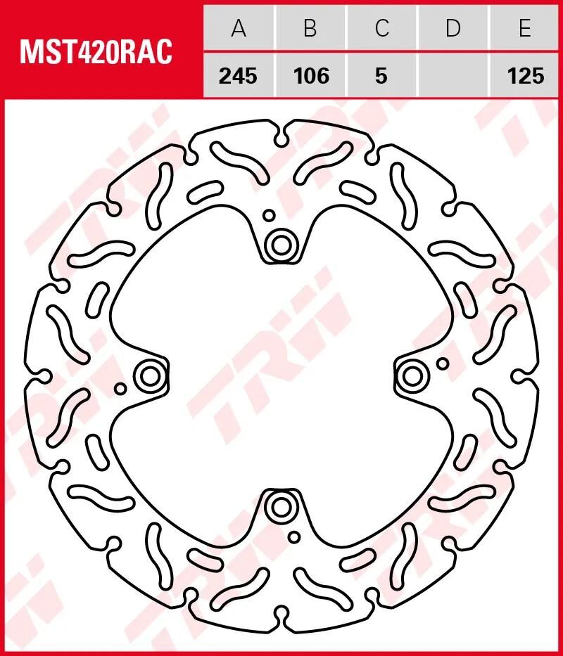 Disque de frein TRW mst420rac. rotor mst420rac rigide