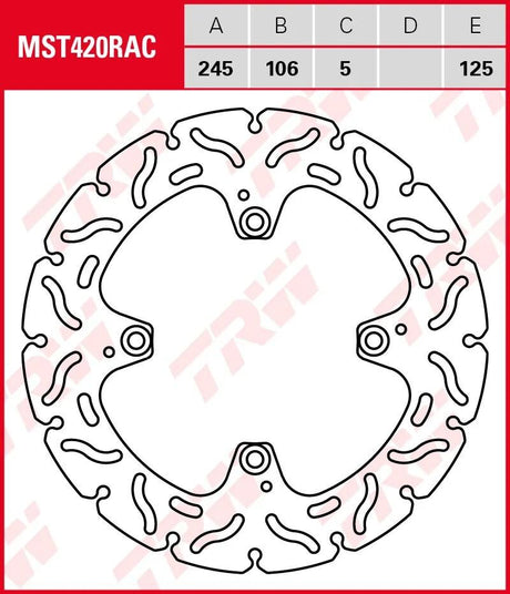 Disque de frein TRW mst420rac. rotor mst420rac rigide
