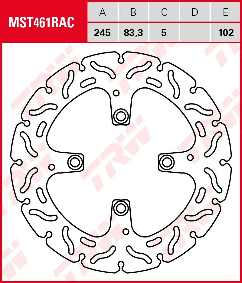 Disque de frein TRW mst461rac. rotor mst461rac rigide