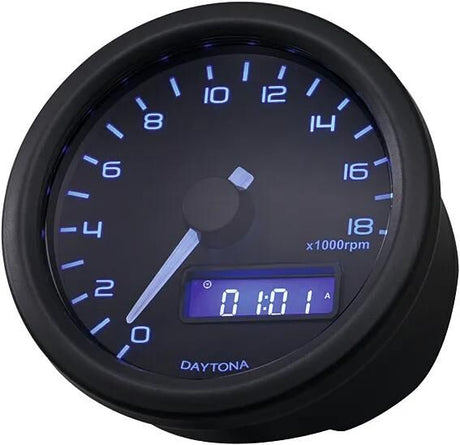 Compte-tours Daytona Velona 60 foncé. compteur de vitesse velona foncé,b led-bleu 18000 tr/min