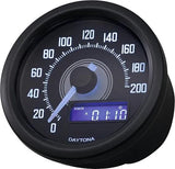 Compteur de vitesse Daytona Velona 60 foncé. compteur de vitesse velona dark,s led-blanc 200km h