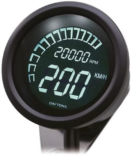 Compteur de vitesse Daytona Velona 60 Dark Twin. compteur de vitesse velona twin s 60mm 399km/h