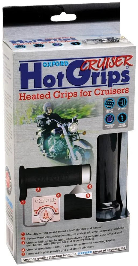 Poignées chauffantes Oxford hotgrips®essentiel . poignées chauffantes cruise cellulaire ouvert à 5 vitesses