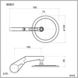 Embout de barre de rétroviseur Daytona D-Mirror-17. rétroviseurs barend plat rond court sw e-mark