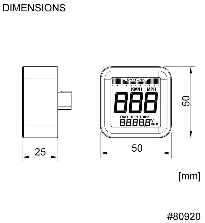 Compteur de vitesse Daytona cube compteur de vitesse cube m speed alu sw