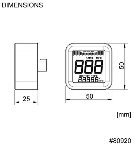 Compteur de vitesse Daytona cube compteur de vitesse cube m speed alu sw