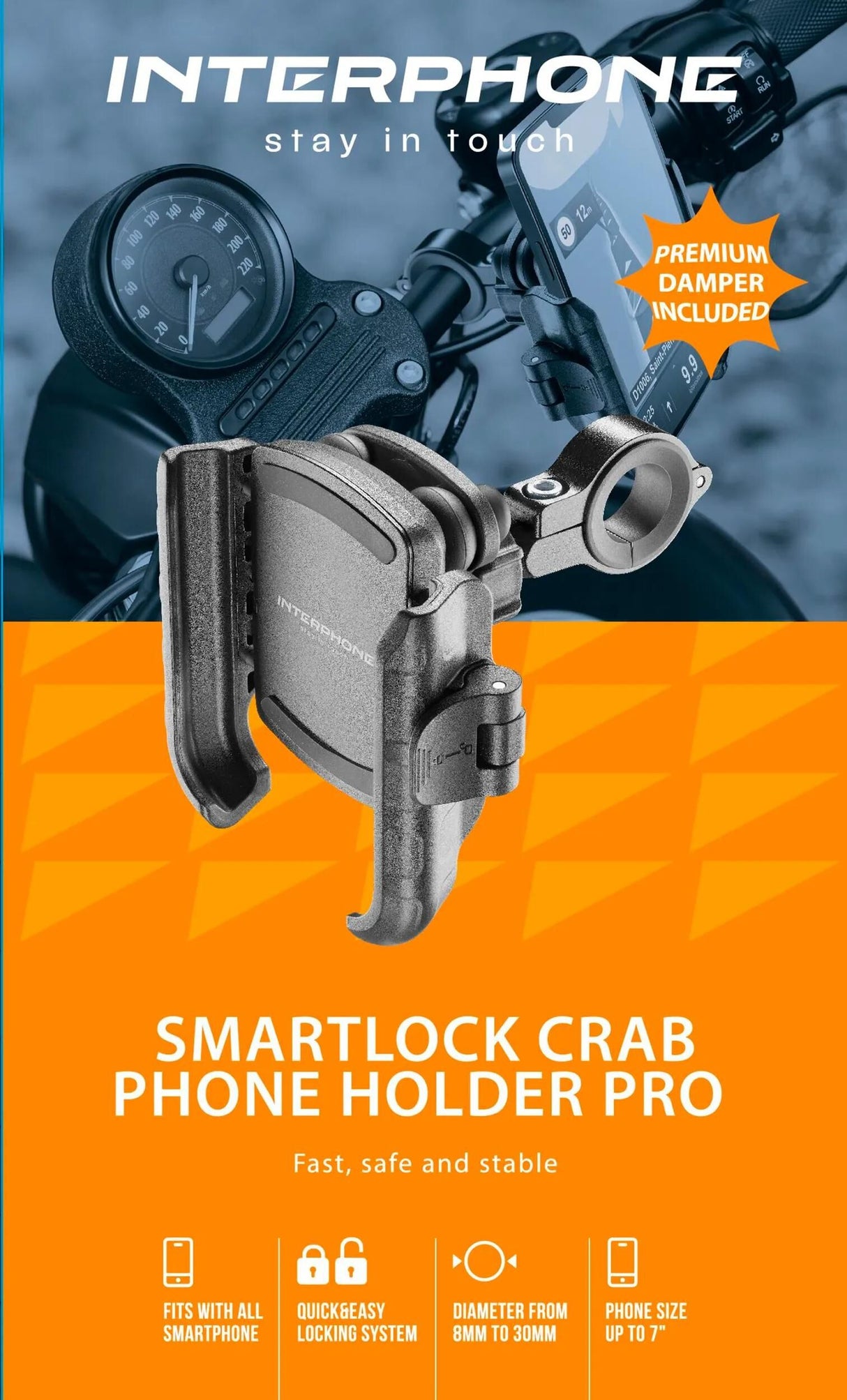 Interphone support de téléphone portable support de téléphone portable interph crab schw. universel pro