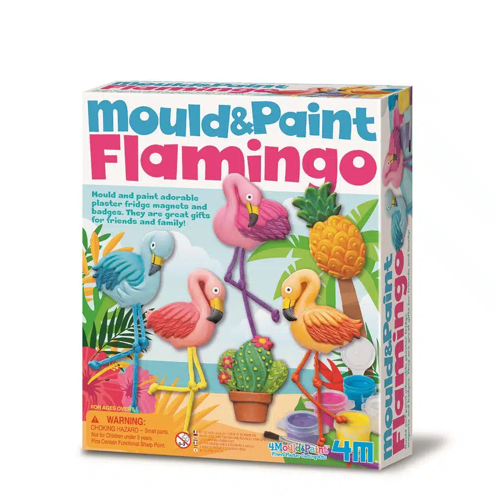 Barrage 4m flamant rose moulage en plâtre et peinture avec aimants