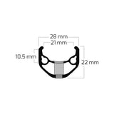 Ryde Velg Zac 421 28 29 622 * 21c Aluminium 36 trous 14g noir aiguisé