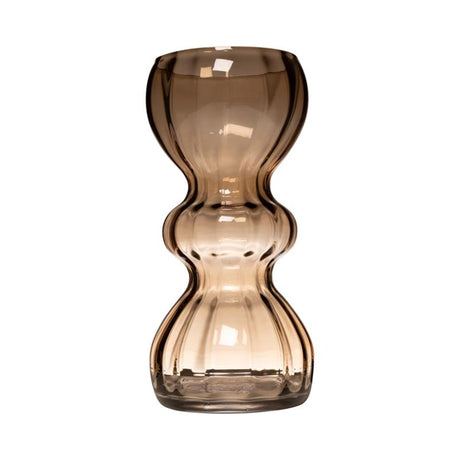 Vase en verre hachette yves tourbillon ventre taupe ø12xh25cm