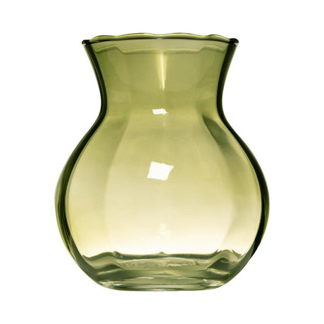Vase en verre à hachette yves tourbillonnant vert ø11xh13cm