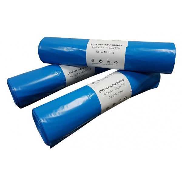 Sacs conteneur ldpe 6525 x 140cm t 70 bleu 240ltr